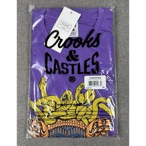 Crooks & Castles Royal Medusa Tee Purple XL New Graphic Streetwear Shirt